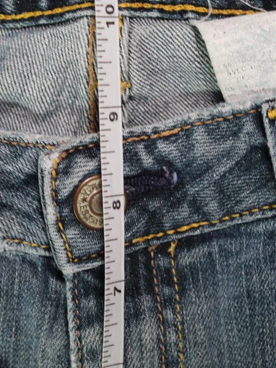 Vintage 90s GAP Jeans Womens 4 Blue Flare Leg Denim Made in USA Fades Fray - Picture 4 of 7